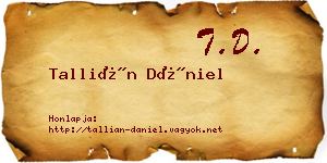 Tallián Dániel névjegykártya