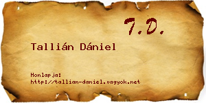 Tallián Dániel névjegykártya